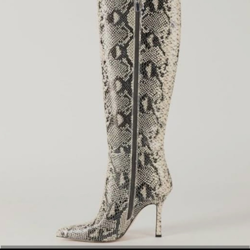 The Drop Gemini Snakeskin Pattern Knee-High Boots Size 8